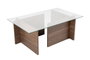 Nordure Mesa de Centro Nogal y Cristal Templado 105x65x40 cm
